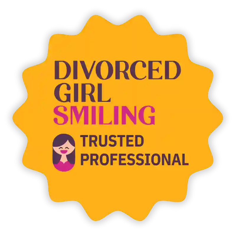 Divorced Girl Smiling Trusted Professional badge