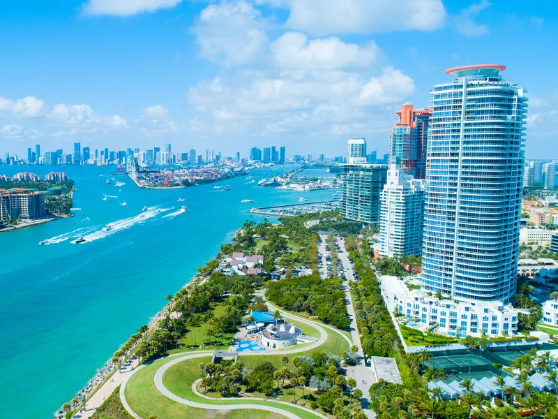 Arial view of  Miami Beach. Florida